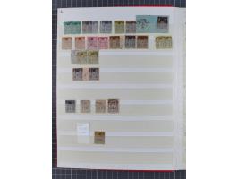 1890/97, valuable used collection, starting with a nice section of forerunners with Sage 1 Fr. block of six (few faults), Sag