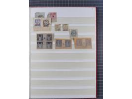 1890/97, valuable used collection, starting with a nice section of forerunners with Sage 1 Fr. block of six (few faults), Sag