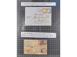 1870/75, Partie mit 9 frankierte Briefe, viele interessante Verwendungen, dabei Mischfrankaturen mit Frankreich, Mehrfachfran