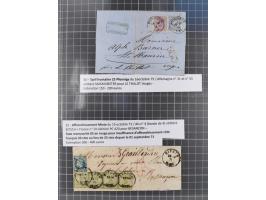 1870/75, Partie mit 9 frankierte Briefe, viele interessante Verwendungen, dabei Mischfrankaturen mit Frankreich, Mehrfachfran