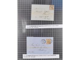 1870/75, Partie mit 9 frankierte Briefe, viele interessante Verwendungen, dabei Mischfrankaturen mit Frankreich, Mehrfachfran