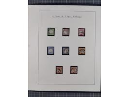 1870, gestempelte Sammlung mit über 110 Marken, spezialisiert mit Farben, Plattenfehlern und weiteren Besonderheiten, dabei M