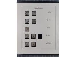 1870, gestempelte Sammlung mit über 110 Marken, spezialisiert mit Farben, Plattenfehlern und weiteren Besonderheiten, dabei M