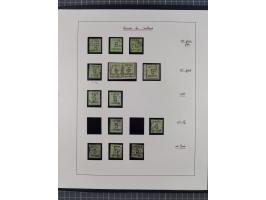 1870, gestempelte Sammlung mit über 110 Marken, spezialisiert mit Farben, Plattenfehlern und weiteren Besonderheiten, dabei M