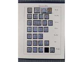 1870, gestempelte Sammlung mit über 110 Marken, spezialisiert mit Farben, Plattenfehlern und weiteren Besonderheiten, dabei M