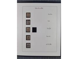 1870, gestempelte Sammlung mit über 110 Marken, spezialisiert mit Farben, Plattenfehlern und weiteren Besonderheiten, dabei M