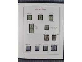 1870, gestempelte Sammlung mit über 110 Marken, spezialisiert mit Farben, Plattenfehlern und weiteren Besonderheiten, dabei M