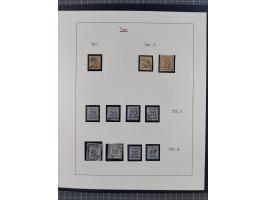 1870, gestempelte Sammlung mit über 110 Marken, spezialisiert mit Farben, Plattenfehlern und weiteren Besonderheiten, dabei M