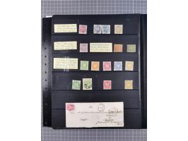 1830/67, kleine Sammlung mit Vorphila- und unfrankierten Briefen, Marken, frankierten Briefen, Ganzsachen, Postscheinen, etc.