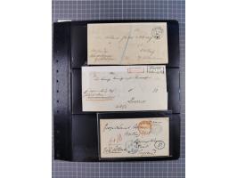1830/67, kleine Sammlung mit Vorphila- und unfrankierten Briefen, Marken, frankierten Briefen, Ganzsachen, Postscheinen, etc.