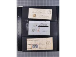 1830/67, kleine Sammlung mit Vorphila- und unfrankierten Briefen, Marken, frankierten Briefen, Ganzsachen, Postscheinen, etc.
