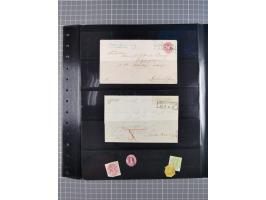 1830/67, kleine Sammlung mit Vorphila- und unfrankierten Briefen, Marken, frankierten Briefen, Ganzsachen, Postscheinen, etc.