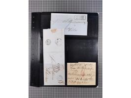 1830/67, kleine Sammlung mit Vorphila- und unfrankierten Briefen, Marken, frankierten Briefen, Ganzsachen, Postscheinen, etc.