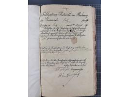 1870/71, Kassenbuch der Gemeinde Salz im Westerwald, darin eingebunden Quittungen, einige Briefe, Postscheine, etc.