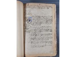 1870/71, Kassenbuch der Gemeinde Salz im Westerwald, darin eingebunden Quittungen, einige Briefe, Postscheine, etc.