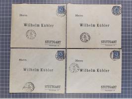 STUTTGART: 1886, Umschlag 3 Pfg. blau mit vorgedruckter Adresse “Wilhelm Kübler”, 85 Stück bedarfsgebraucht (Müller U4Z, 7600