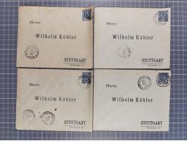 STUTTGART: 1886, Umschlag 3 Pfg. blau mit vorgedruckter Adresse “Wilhelm Kübler”, 85 Stück bedarfsgebraucht (Müller U4Z, 7600