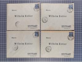 STUTTGART: 1886, Umschlag 3 Pfg. blau mit vorgedruckter Adresse “Wilhelm Kübler”, 85 Stück bedarfsgebraucht (Müller U4Z, 7600