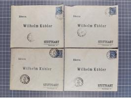 STUTTGART: 1886, Umschlag 3 Pfg. blau mit vorgedruckter Adresse “Wilhelm Kübler”, 85 Stück bedarfsgebraucht (Müller U4Z, 7600