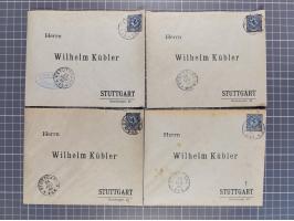 STUTTGART: 1886, Umschlag 3 Pfg. blau mit vorgedruckter Adresse “Wilhelm Kübler”, 85 Stück bedarfsgebraucht (Müller U4Z, 7600