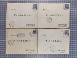 STUTTGART: 1886, Umschlag 3 Pfg. blau mit vorgedruckter Adresse “Wilhelm Kübler”, 85 Stück bedarfsgebraucht (Müller U4Z, 7600