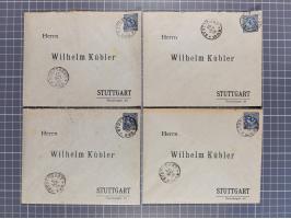 STUTTGART: 1886, Umschlag 3 Pfg. blau mit vorgedruckter Adresse “Wilhelm Kübler”, 85 Stück bedarfsgebraucht (Müller U4Z, 7600