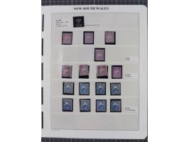 1888/99, The unused collection on three leaves with, 1 d. lilac and mauve (9), 2 d. chalky-blue shades and prussian-blue (17)