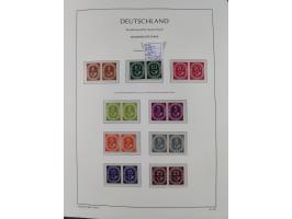 1951/2020, je postfrische und gestempelte Sammlung “waagerechte Paare”, dabei u.a. Posthornsatz postfrisch (20 Pfg. kleine gu