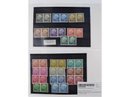 1951/2020, je postfrische und gestempelte Sammlung “waagerechte Paare”, dabei u.a. Posthornsatz postfrisch (20 Pfg. kleine gu