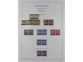1951/2020, je postfrische und gestempelte Sammlung “waagerechte Paare”, dabei u.a. Posthornsatz postfrisch (20 Pfg. kleine gu