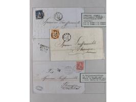 1810/80 (ca.), kleine Partie mit über 50 Briefen und Ganzsachen, dabei viele Grenzrayon-Belege mit auch Drucksachen und 2.Gew