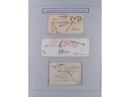 1750/1850 (ca.), kleine aufgezogene Sammlung mit 35 Briefen/Briefhüllen, dabei Express- und Charge-Briefe, Transitpost, etc.