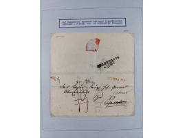 1750/1850 (ca.), kleine aufgezogene Sammlung mit 35 Briefen/Briefhüllen, dabei Express- und Charge-Briefe, Transitpost, etc.