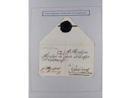 1750/1850 (ca.), kleine aufgezogene Sammlung mit 35 Briefen/Briefhüllen, dabei Express- und Charge-Briefe, Transitpost, etc.