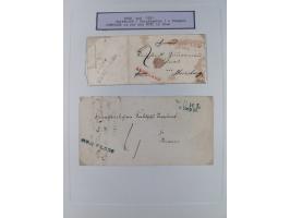 1750/1850 (ca.), kleine aufgezogene Sammlung mit 35 Briefen/Briefhüllen, dabei Express- und Charge-Briefe, Transitpost, etc.