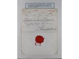 1750/1850 (ca.), kleine aufgezogene Sammlung mit 35 Briefen/Briefhüllen, dabei Express- und Charge-Briefe, Transitpost, etc.