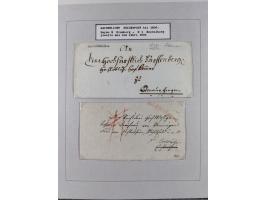 1750/1850 (ca.), kleine aufgezogene Sammlung mit 35 Briefen/Briefhüllen, dabei Express- und Charge-Briefe, Transitpost, etc.
