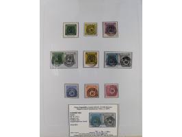 1850/72 (ca.), interessante Stempelsammlung auf Marken, Briefstücken und Briefen, dabei blaue und rote Nummernstempel, Fremde