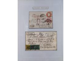1850/72 (ca.), interessante Stempelsammlung auf Marken, Briefstücken und Briefen, dabei blaue und rote Nummernstempel, Fremde