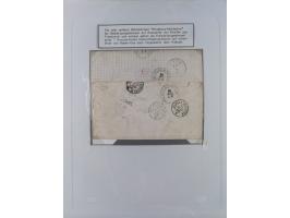 1850/72 (ca.), interessante Stempelsammlung auf Marken, Briefstücken und Briefen, dabei blaue und rote Nummernstempel, Fremde