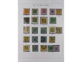 1850/72 (ca.), interessante Stempelsammlung auf Marken, Briefstücken und Briefen, dabei blaue und rote Nummernstempel, Fremde