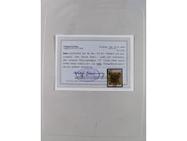 1850/72 (ca.), interessante Stempelsammlung auf Marken, Briefstücken und Briefen, dabei blaue und rote Nummernstempel, Fremde