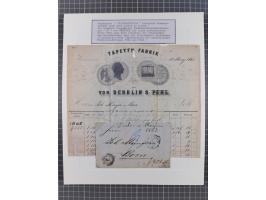 1850/72 (ca.), interessante Stempelsammlung auf Marken, Briefstücken und Briefen, dabei blaue und rote Nummernstempel, Fremde