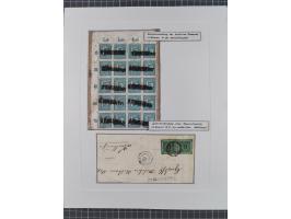 1850/72 (ca.), interessante Stempelsammlung auf Marken, Briefstücken und Briefen, dabei blaue und rote Nummernstempel, Fremde