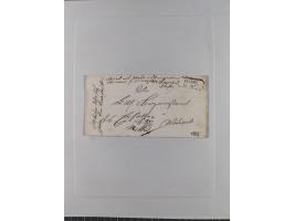 1850/72 (ca.), interessante Stempelsammlung auf Marken, Briefstücken und Briefen, dabei blaue und rote Nummernstempel, Fremde