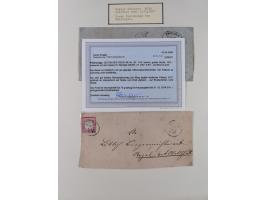 1850/72 (ca.), interessante Stempelsammlung auf Marken, Briefstücken und Briefen, dabei blaue und rote Nummernstempel, Fremde