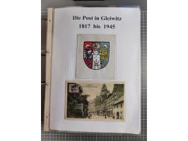 GLEIWITZ: 1817/1950 (ca.), ausstellungsmäßig aufgezogene Sammlung mit reichhaltig zusätzlichem Material, überschlägig rund 35