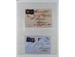 Baden bis Württemberg, reichhaltige 3-bändige Sammlung, ungebraucht und gestempelt sowie mit zahlreichen Briefen. Dabei u.a. 