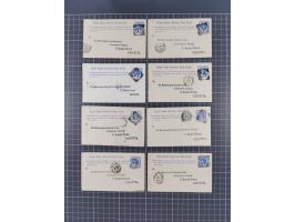 1890/91, 38 postcards ¼ a. with pre-print of the meterological office