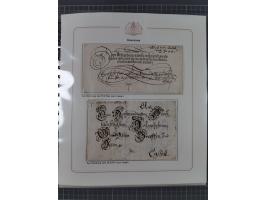 1569/1843 (ca.), aufgezogene Sammlung mit rund 150 Vorphila Briefen sowie einigen Dokumenten, Reisescheinen, etc., dabei blau